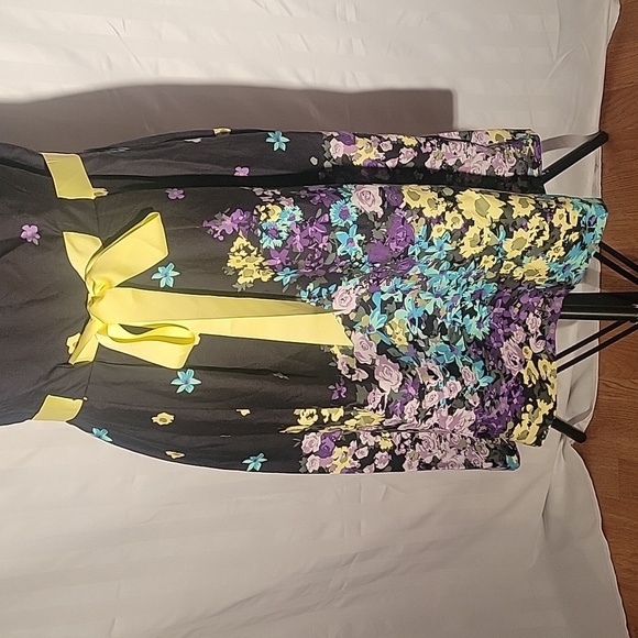 Madison Leigh Women Black Floral Sleeveless Midi Dress, Size: 12 - Picture 3 of 11